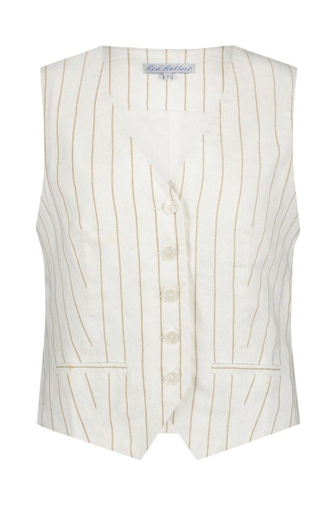 WAISTCOAT COTTON LINEN SRB4514 DARK SAND